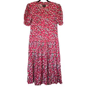 Pink Puff Sleeve Midi Sundress